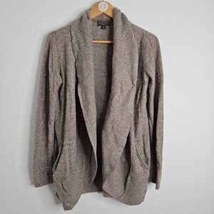 Barefoot Dreams CozyChic Lite knit, flyaway opening, brown, women's size medium